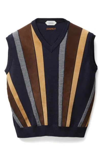 Versace Gender Inclusive Mixed Media Patchwork Sweater Vest In Multi