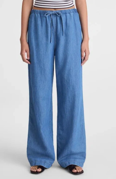 Madewell Denim Pull-on Pants In Blue
