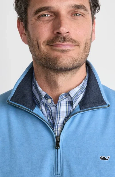 Vineyard Vines Saltwater Quater Zip Pullover In Blue
