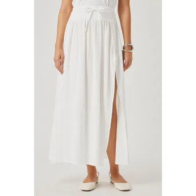 Splendid Melanie Tiered Drawstring Maxi Skirt In White