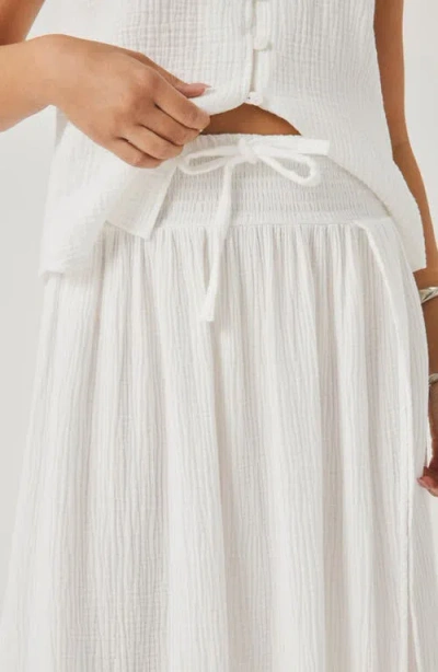 Splendid Melanie Tiered Drawstring Maxi Skirt In White
