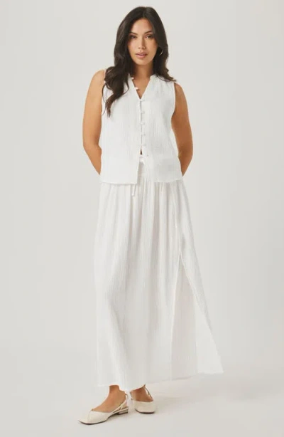 Splendid Melanie Tiered Drawstring Maxi Skirt In White