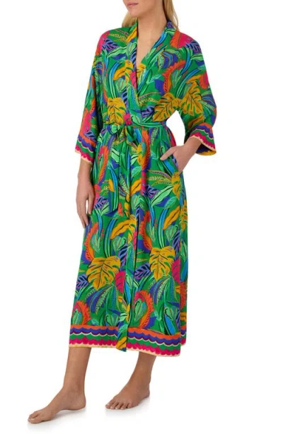 Room Service Pjs Print Longline Robe In Multi