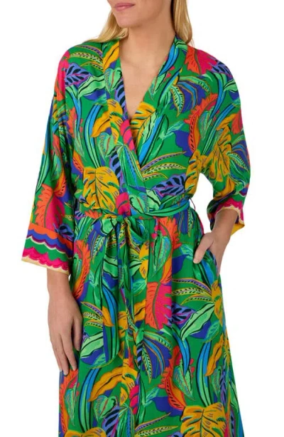 Room Service Pjs Print Longline Robe In Multi