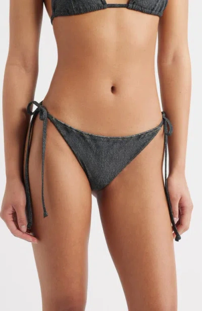 Rag & Bone Rb Miramar Triangle String Bikini Bottom In Black