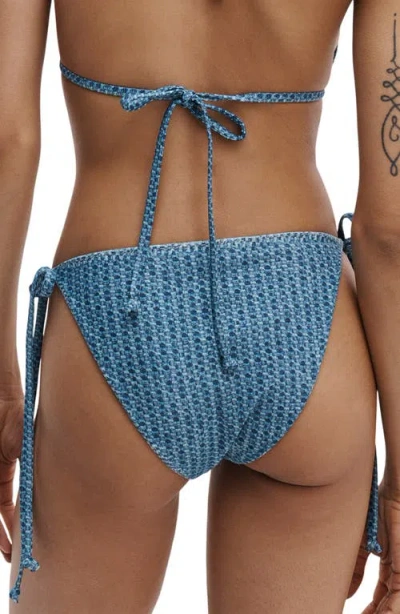 Rag & Bone Miramar Triangle String Bikini Bottoms Inwaf In Blue