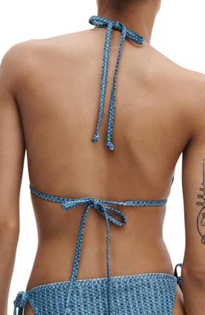 Rag & Bone Rb Miramar Triangle String Bikini Top In Blue