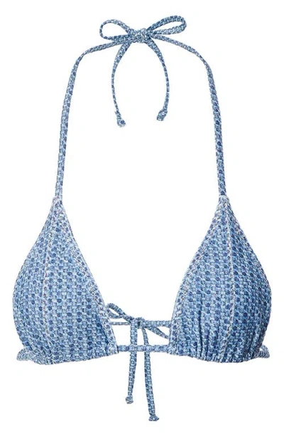 Rag & Bone Rb Miramar Triangle String Bikini Top In Blue