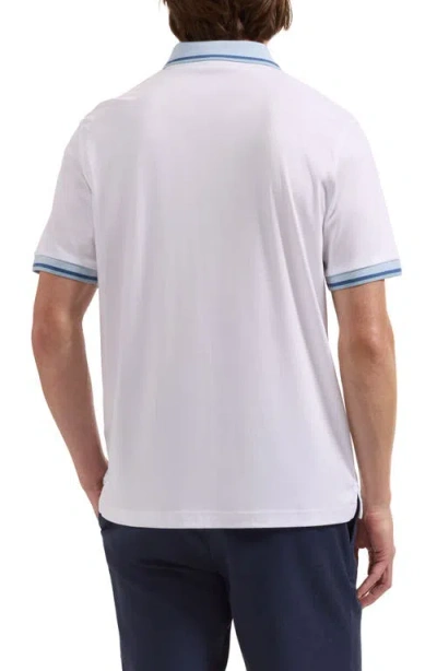Bugatchi Quarter Zip Polo In White