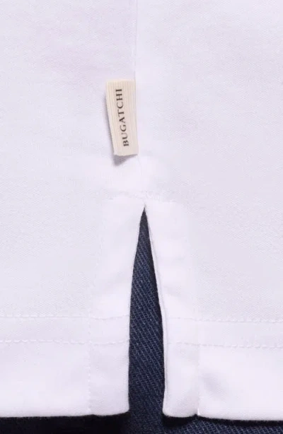 Bugatchi Quarter Zip Polo In White