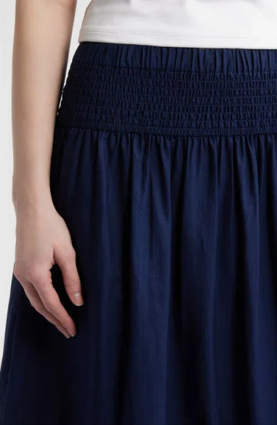 Love The Label Nolan Maxi Skirt In Navy Ivory Embroidery In Animal Print