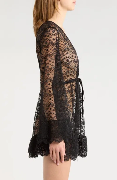 Kilo Brava Embroidered Sheer Mesh Robe In Multi