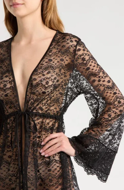 Kilo Brava Embroidered Sheer Mesh Robe In Multi
