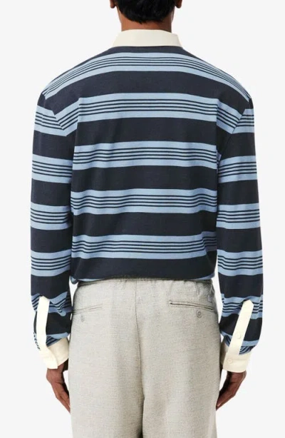 Lacoste Striped Long-sleeve Polo Shirt In Multi