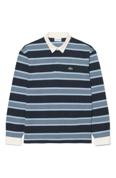 Lacoste Striped Long-sleeve Polo Shirt In Multi
