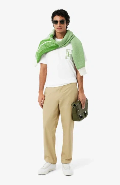 Lacoste Cotton Jersey Tennis-embroidered T-shirt In White