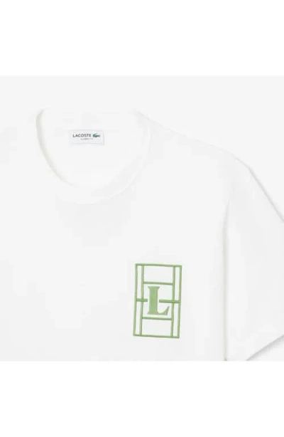 Lacoste Cotton Jersey Tennis-embroidered T-shirt In White