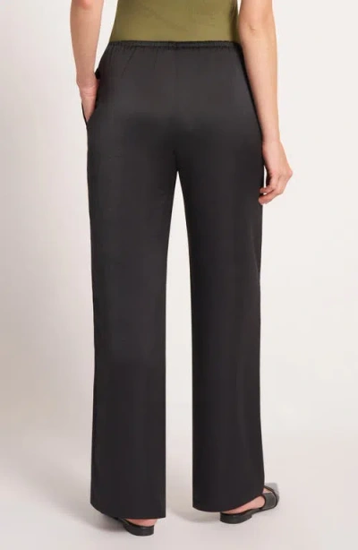 Matty M . Roselle Drawstring Satin Pants In Black