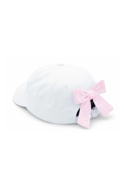 Bits & Bows Mini Twill Bow Baseball Hat In White