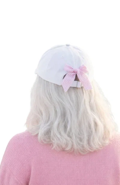 Bits & Bows Grandma Bow Baseball Hat In White