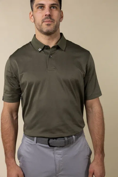 Ashworth Golf 2bar Solid Polo In Brown