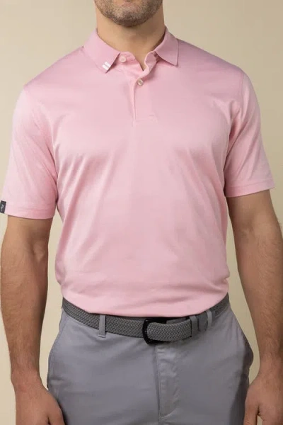Ashworth Golf 2bar Solid Polo In Pink