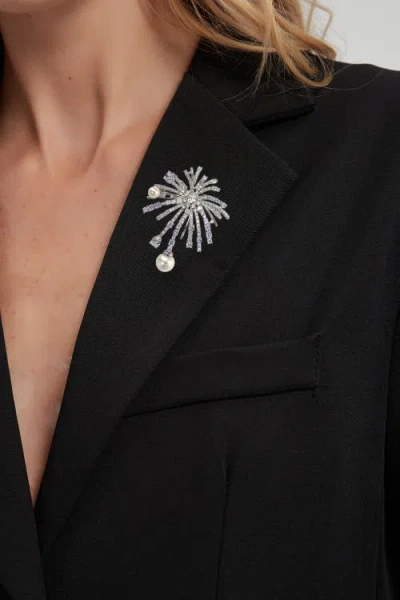Classicharms Pavé Firework Multi Way Brooch Pendant In Silver