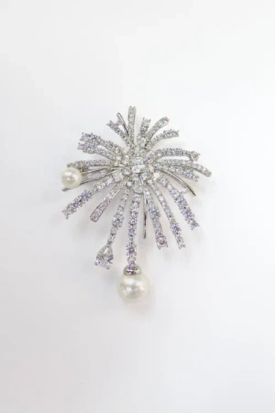 Classicharms Pavé Firework Multi Way Brooch Pendant In Silver