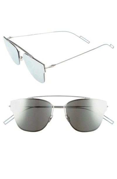 Shop Dior 57mm Semi Rimless Sunglasses In Matte Palladium