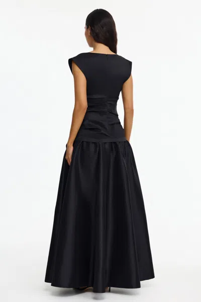 Acler Delph Flower-embellished Maxi Dress In Black