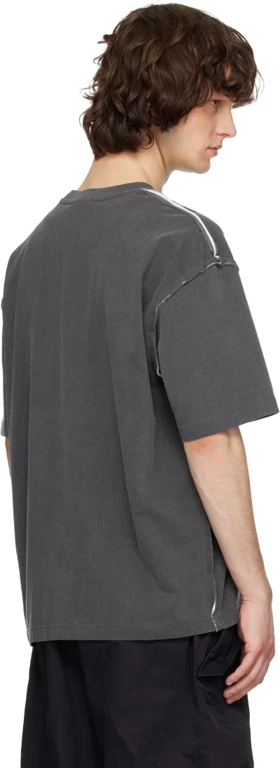 Solid Homme Gray Raw-edge T-shirt In Gray