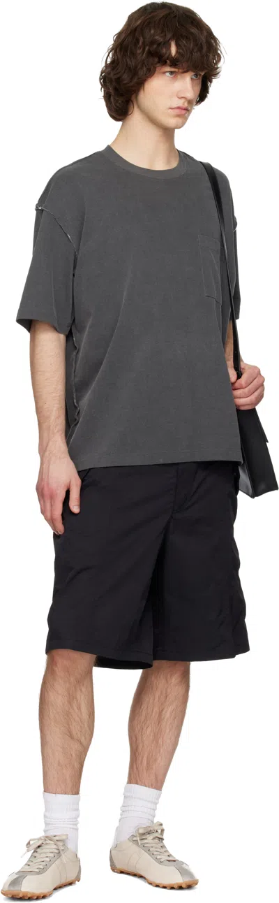 Solid Homme Gray Raw-edge T-shirt In Gray