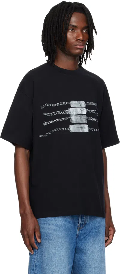 Alexander Wang Black Oversized Graphic T-shirt In Black
