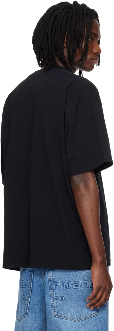 Alexander Wang Black Oversized Graphic T-shirt In Black
