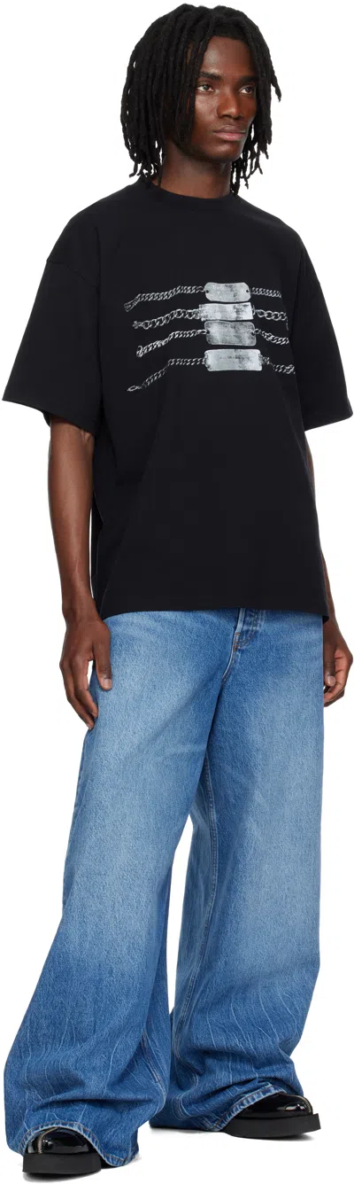 Alexander Wang Black Oversized Graphic T-shirt In Black