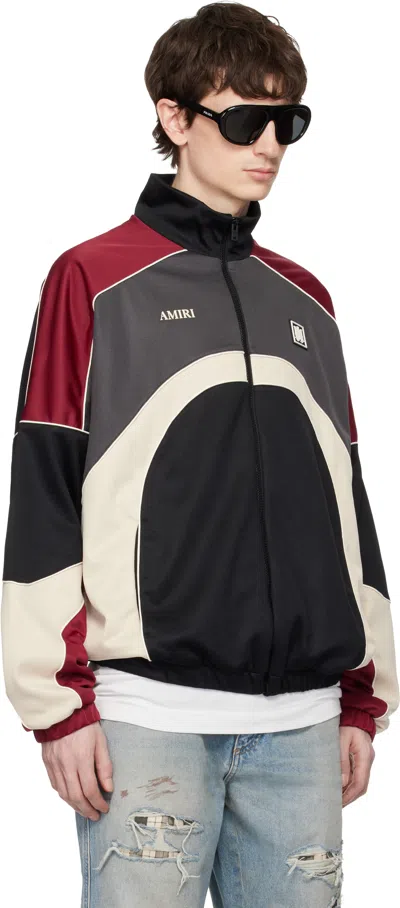 Amiri Multicolor Oversized Panel Track Jacket In Black