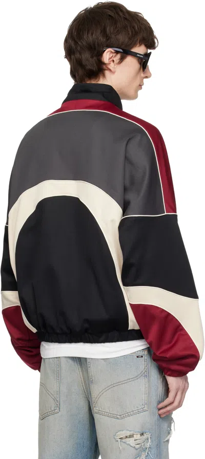 Amiri Multicolor Oversized Panel Track Jacket In Black