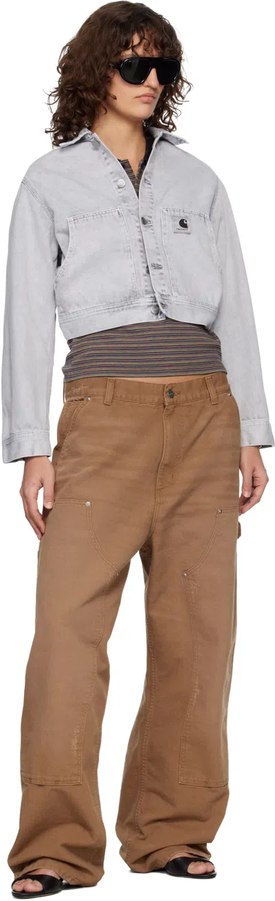 Carhartt Arca Buttoned Pocket Denim Jacket In Gray