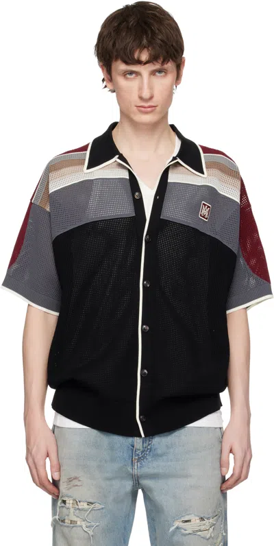 Amiri Men & Apos;s Knit Ma Icon Applique Short-sleeve Shirt In Black