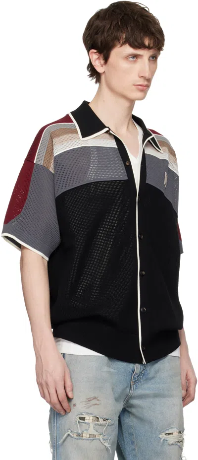 Amiri Men & Apos;s Knit Ma Icon Applique Short-sleeve Shirt In Black