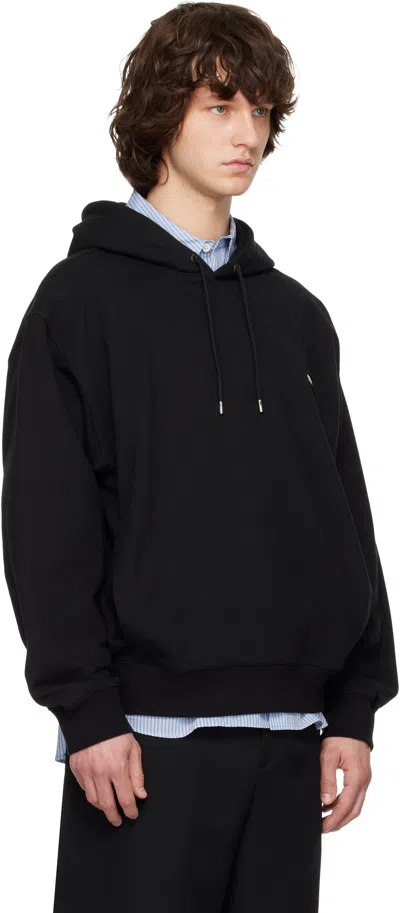 Solid Homme Black Solid Back Logo Hoodie In Black
