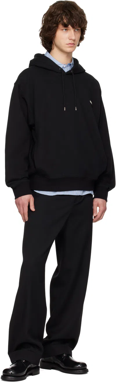 Solid Homme Black Solid Back Logo Hoodie In Black