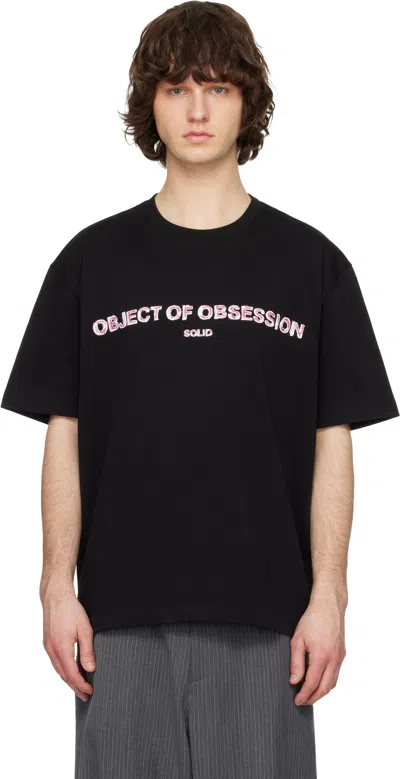 Solid Homme Object Lettering T-shirt In Black