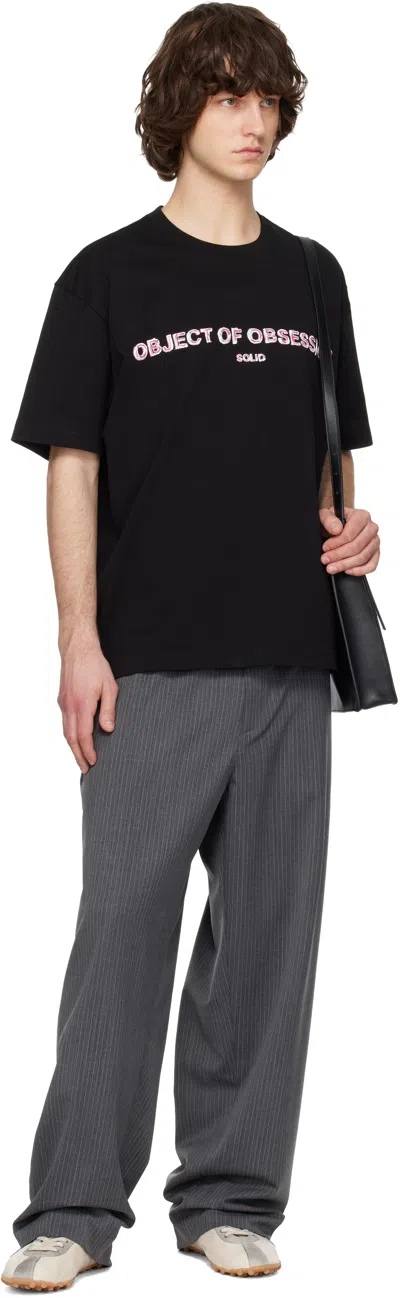 Solid Homme Object Lettering T-shirt In Black