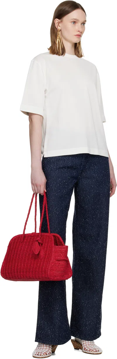 Jacquemus Medium Le Turismo Raffia Shoulder Bag In Burgundy