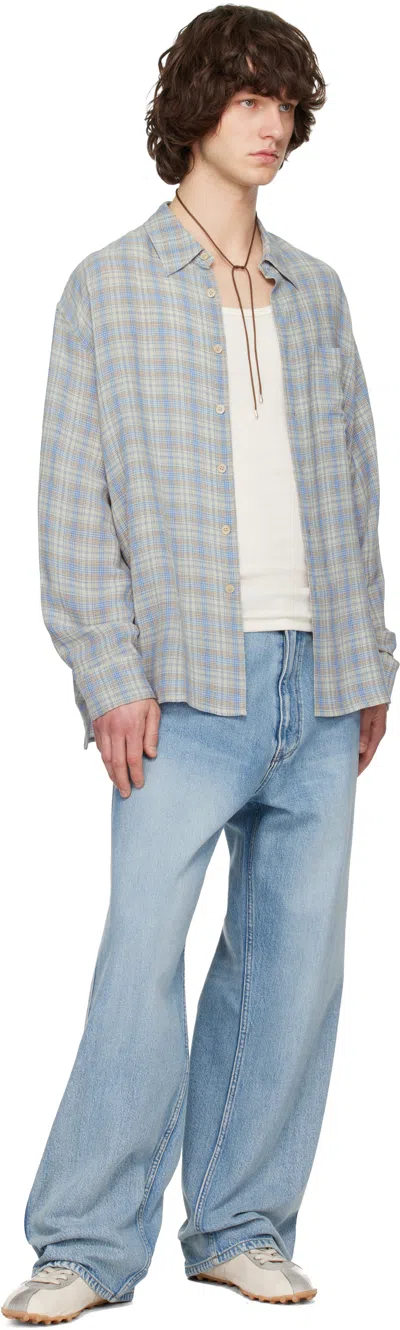 Solid Homme Blue Semi-flare Jeans In Blue