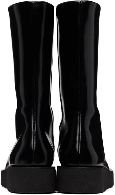 Ernest W Baker Black Zipp Boots In Multi