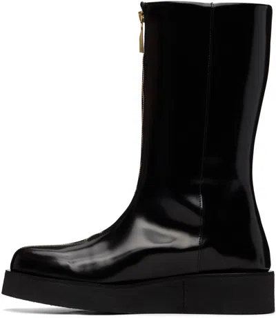Ernest W Baker Black Zipp Boots In Multi