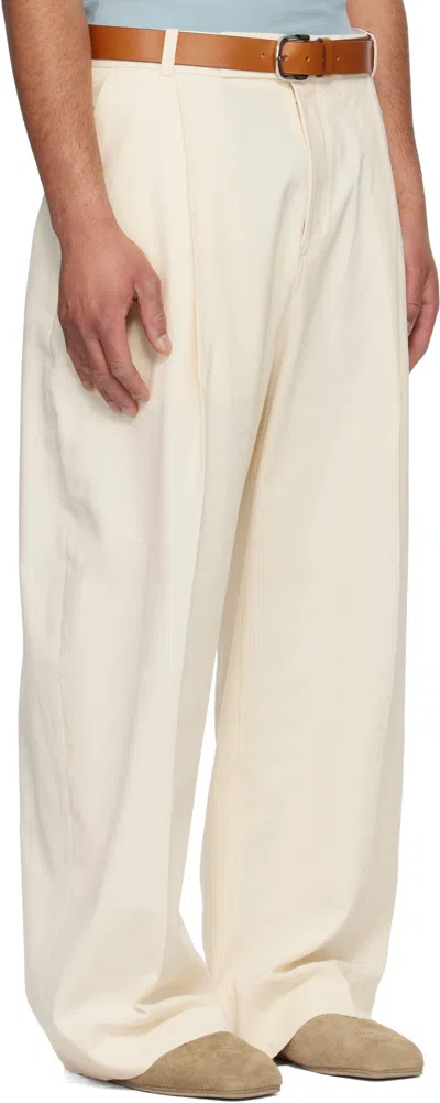 Studio Nicholson Off-white Pull Trousers In White