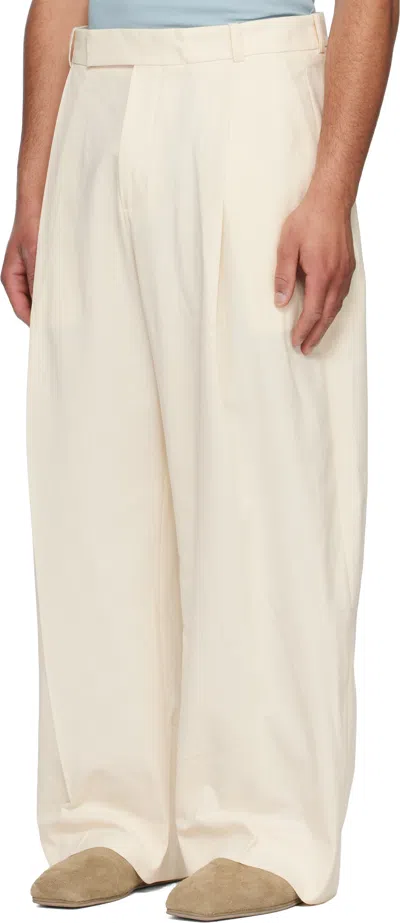 Studio Nicholson Off-white Pull Trousers In White